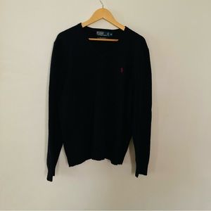 Daniel Bishop XL black cashmere v neck sweater
